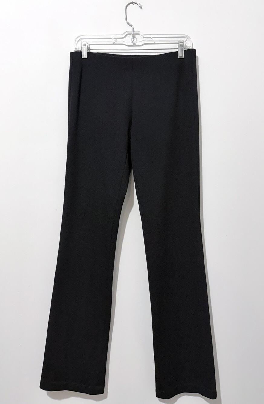 Eileen Fisher Womens Pants 6 Viscose Black Straight Leg Elastic Waist Stretch